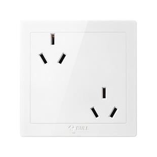 公牛明装六孔插座86型10a16a一体插座明线盒双三孔插座面板大功率