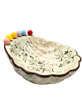 繁花果碗客厅带果叉子