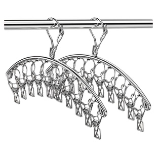 304不锈钢多夹子袜子晾晒架防风多用衣夹加粗实心款阳台家用神器