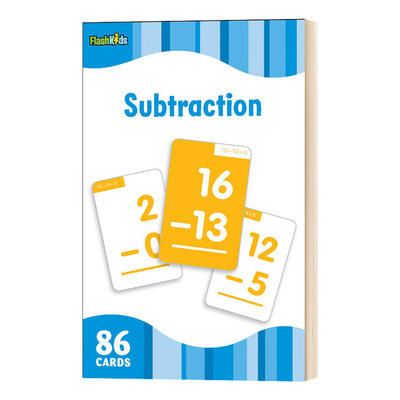英文原版 Subtraction Flash Kids Flash Cards 趣味学习卡 减法 英文版儿童外文书