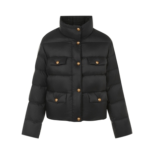 LIME莱茵小香风短款鹅绒黑色羽绒服秋冬新款时尚落肩立领女外套