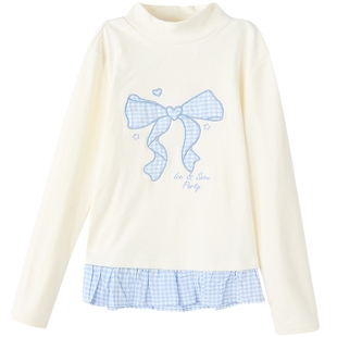 笛莎童装女童T恤2025秋冬装新款中大童儿童洋气体恤打底加厚上衣