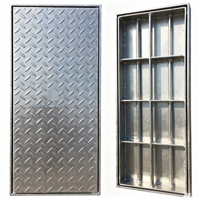 镀锌电缆沟花纹钢盖板配电房踏步防滑沟盖板电力电缆排水沟钢盖板