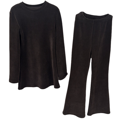 摩登197条绒套装女休闲两件套