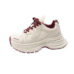 爆款百搭厚底老爹鞋女小个子增高2026超火新款春季白色运动休闲鞋