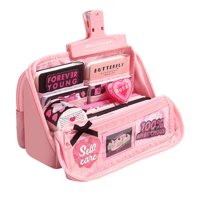 甜酷少女~高颜值ins风笔袋女生文具盒女孩款大容量铅笔盒2025年新款女初中生痛包笔袋高中简约小众不撞可立式