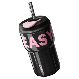 元旦新年礼物保温杯女生高颜值水杯大容量吸管保温保冷咖啡杯随行