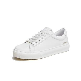 骆驼女鞋秋冬厚底小白鞋女百搭真皮板鞋休闲鞋厚底运动鞋白色鞋子