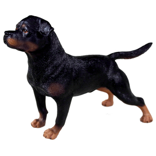 仿真大号狗犬模型玩具摆件罗威纳犬塑胶实心静态装饰儿童认知礼物