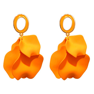 糖果彩色夸张大耳环女2026年新款潮法式小众设计高级感花朵银耳饰