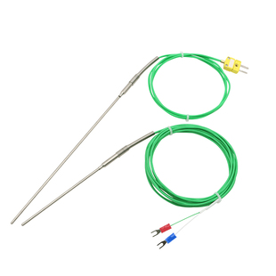 高温铠装探针式热电偶KJT型插头热电偶温度传感器细探针可弯曲