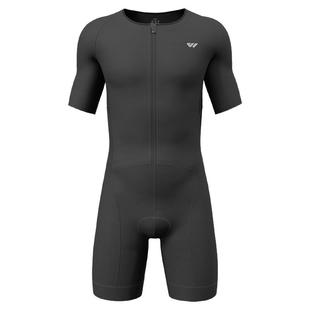 Wulibike男铁三服短袖春夏服高弹速干连体骑行服 紧身铁人三项服