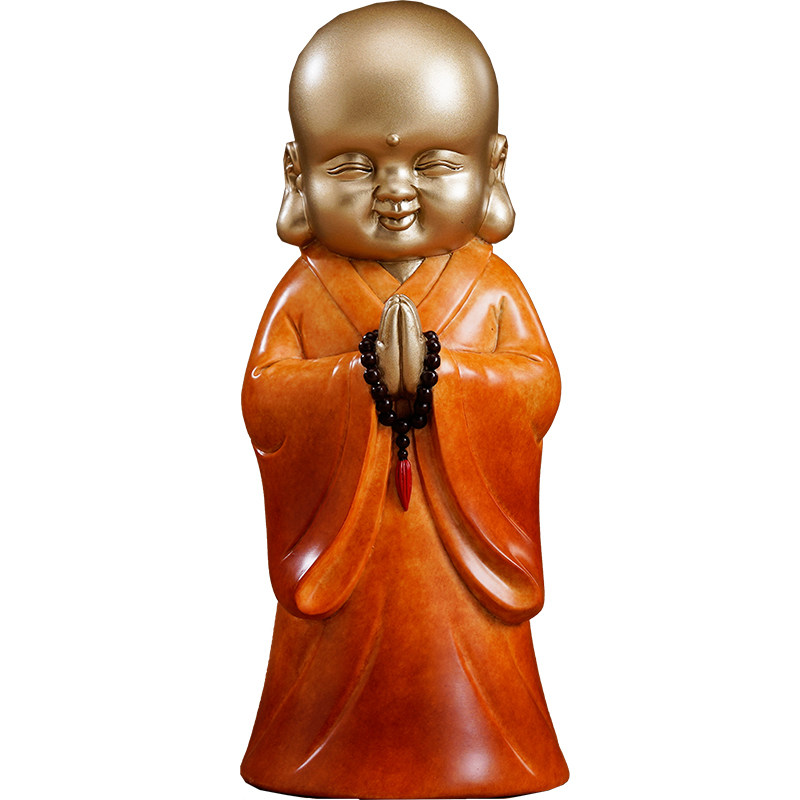 全铜小和尚摆件惮意沙弥家居饰品