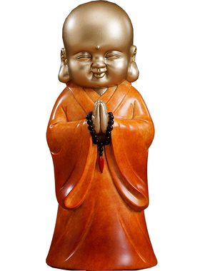 全铜小和尚摆件惮意沙弥家居饰品