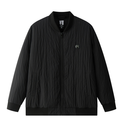 半墨大码男装棒球领羽绒服男2025冬季新款宽松肌理感羽绒外套短款