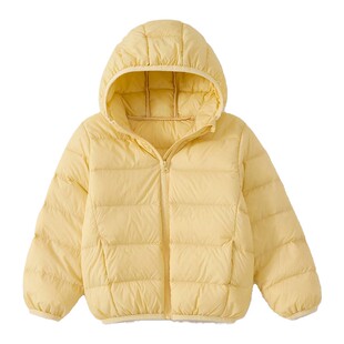 2025新款儿童羽绒服男女宝宝白鸭绒轻薄连帽保暖外套短款儿童冬装