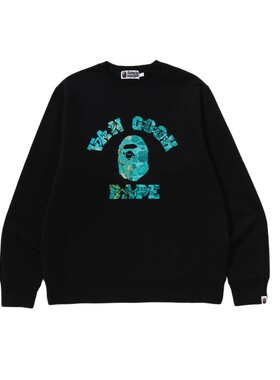 BAPE猿人字母印花圆领卫衣