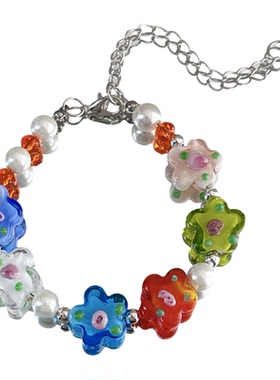 【花漾琉璃】MIES多原创巴胺彩色花朵串珠手链女精致高级感手饰
