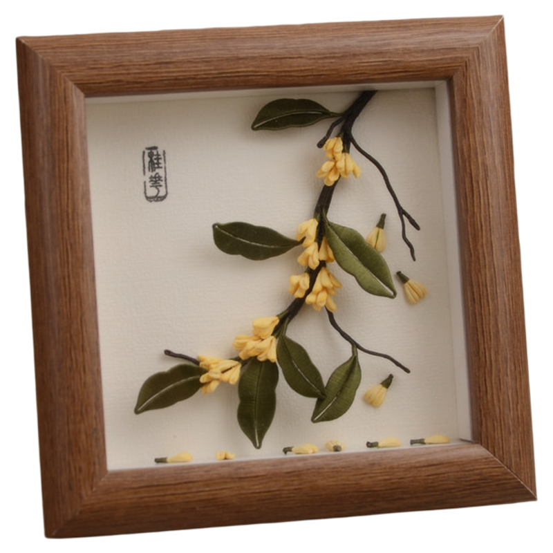 缠花材料包手工diy桂花胸针摆件礼物工艺品教程免劈绒线免剪纸模