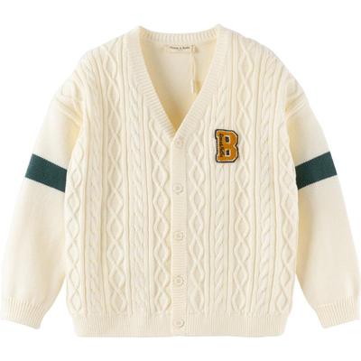 戴维贝拉男童中大童纯棉毛衣开衫