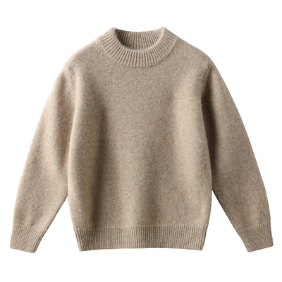 儿童半高领100纯羊毛衫男女童羊毛打底衫宝宝毛衣大童保暖