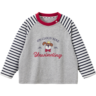 威尔贝鲁儿童长袖T恤A类春秋男宝女宝上衣中小童2026新款打底衫春