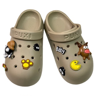 朴西爆款厚底洞洞鞋女款夏季包头沙滩拖鞋男情侣透气防滑外穿EVA