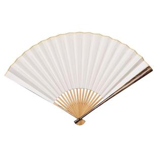 飞炽7寸9.5寸棕竹折扇手工扇骨桃丝竹宣纸苏工扇面金丝竹文玩扇子