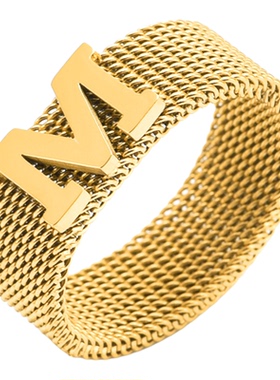 戒指钛钢镂空罗马数字情侣款饰品