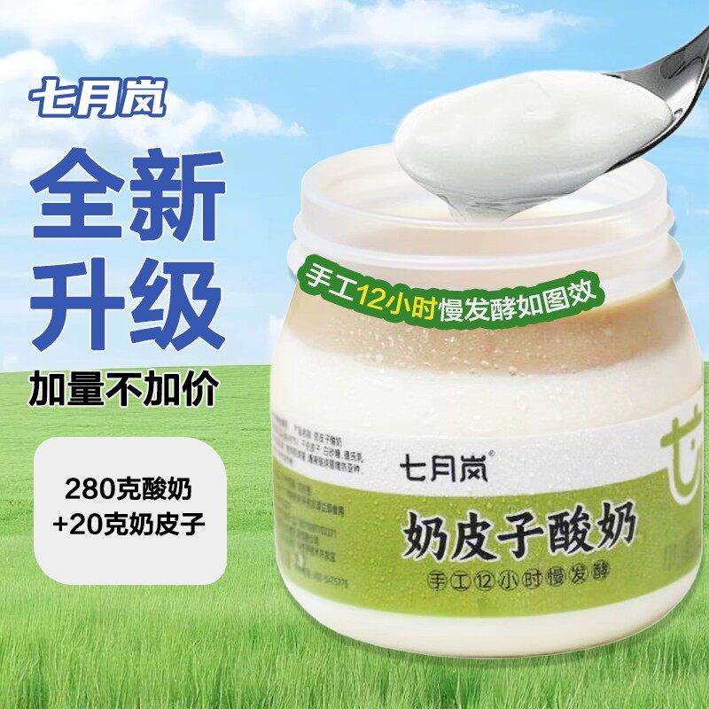 七月岚内蒙古奶皮子老酸奶解馋零食多种营养活性新鲜清澈干噎酸奶