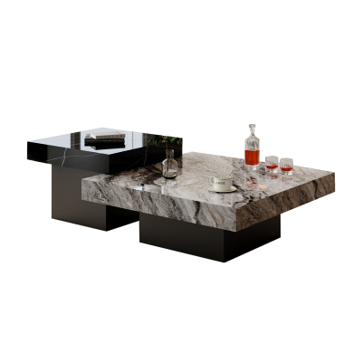 新款意式岩板茶几轻奢茶台组合