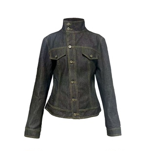 JCAESAR WOMEN 斜门襟收腰原牛夹克 12oz丹宁 挺阔有型牛仔外套秋