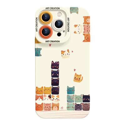 可爱俄罗斯方块苹果手机壳硅胶