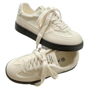 荔枝公园 原创设计2026新款薄款透气皮面小白鞋平底德训鞋板鞋子