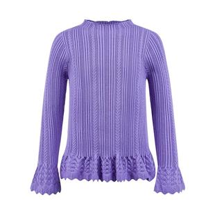 Little Naive女童针织衫毛衣秋冬纯色半高领法式上衣儿童打底衫女