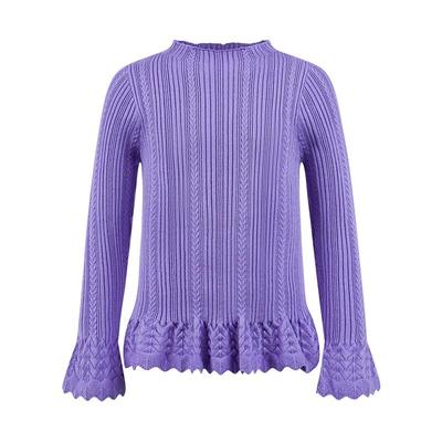 Little Naive女童针织衫毛衣秋冬纯色半高领法式上衣儿童打底衫女