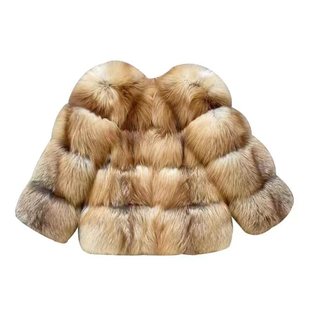 2025冬芬兰进口红狐毛高端奢华大衣金边狐整皮洋气皮草外套年轻款