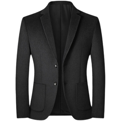 秋冬款加厚毛呢西装男大码外套 韩版修身星空呢西服商务休闲上衣