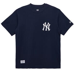 New Era纽亦华夏季MLB腰果花运动短袖T恤男女情侣NY印花短袖