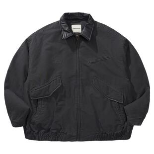 瞬时山野Monterest户外3M新雪丽皮翻领复古洗水做旧工装棉服外套