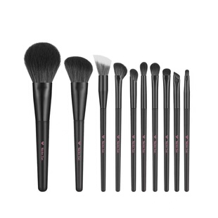 甜蜜谎言10支黑涩化妆刷粉底刷遮瑕刷散粉全套化妆刷美妆工具套装