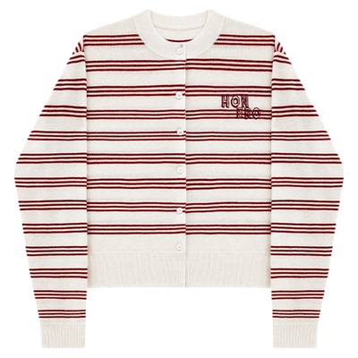 绵羊毛通勤风条纹常规柔软圆领