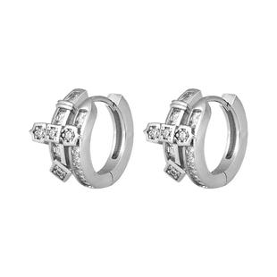 CCO正义之剑十字架耳环男士朋克耳钉设计感银色耳扣环礼物送男友