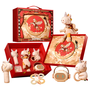 英国evoceler新生婴儿礼盒马年安抚玩具马宝宝音乐见面礼玩偶礼物