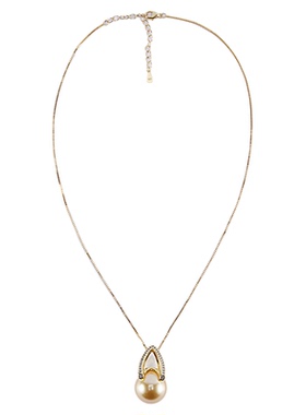 金尖塔法式人造珍珠颈链项链