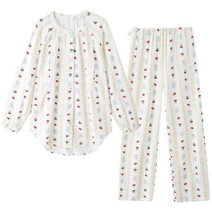 月子服春夏产后纯棉哺乳4月份5夏季家居透气吸汗孕妇坐月子睡衣