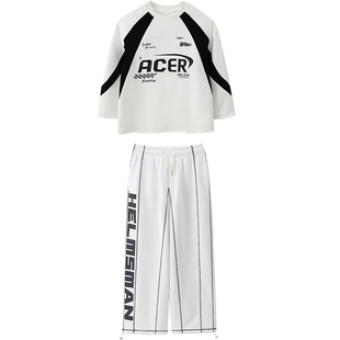 街舞儿童白色炸街潮服男童hiphop帅气嘻哈架子鼓演出服套装表演服