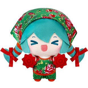 灵动创想初音未来过大年毛绒挂件玩偶东北花袄二人转公仔新年礼物