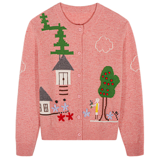 落落狷介 毛衣韩系慵懒风2025年新款开衫设计感小众外穿毛线衣女