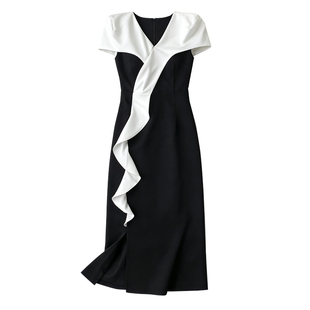 高知优雅气质连衣裙女夏季法式设计感日常可穿轻奢晚宴礼服长裙子